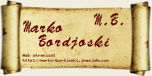 Marko Borđoški vizit kartica
